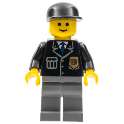 Police - City Suit with Blue Tie and Badge, Dark Bluish Gray Legs, Black Cap – ГРАДСКИ