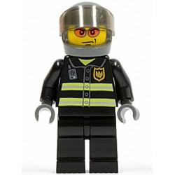 Fire - Reflective Stripes, Black Legs, Dark Bluish Gray Helmet, Trans-Brown Visor – ГРАДСКИ