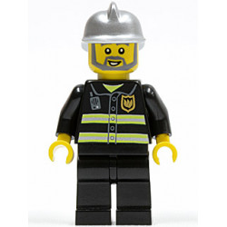 Fire - Reflective Stripes, Black Legs, Silver Fire Helmet, Gray Beard – ГРАДСКИ