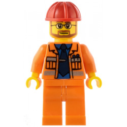 Construction Foreman - Orange Jacket with Blue Shirt, Dark Blue Tie, Red Construction Helmet – ГРАДСКИ