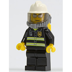 Fire - Reflective Stripes, Black Legs, White Fire Helmet, Silver Sunglasses, Breathing Neck Gear with Air Tanks – ГРАДСКИ