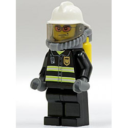 Fire - Reflective Stripes, Black Legs, White Fire Helmet, Breathing Neck Gear with Air Tanks, Orange Glasses – ГРАДСКИ