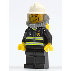 Fire - Reflective Stripes, Black Legs, White Fire Helmet, Breathing Neck Gear with Air Tanks, Yellow Hands – ГРАДСКИ
