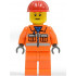 Construction Worker - Orange Zipper, Safety Stripes, Orange Arms, Orange Legs, Red Construction Helmet, Brown Eyebrows, Thin Grin – ГРАДСКИ
