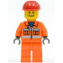 Construction Worker - Orange Zipper, Safety Stripes, Orange Arms, Orange Legs, Red Construction Helmet, Eyebrows, Thin Grin with Teeth – ГРАДСКИ