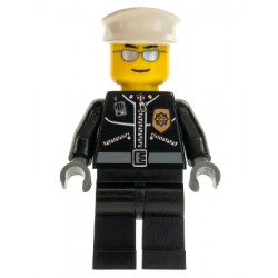 Police - City Leather Jacket with Gold Badge, White Hat, Silver Sunglasses – ГРАДСКИ