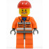 Construction Worker - Orange Zipper, Safety Stripes, Orange Arms, Orange Legs, Dark Bluish Gray Hips, Red Construction Helmet – ГРАДСКИ