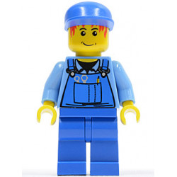 Overalls with Tools in Pocket Blue, Blue Cap, Messy Red Hair – ГРАДСКИ