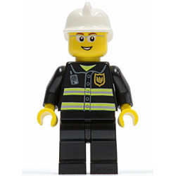 Fire - Reflective Stripes, Black Legs, White Fire Helmet, Glasses, Open Mouth Smile – ГРАДСКИ