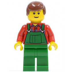 Overalls Farmer Green, Reddish Brown Male Hair, Reddish Brown Eyebrows – ГРАДСКИ