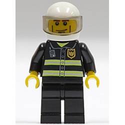 Fire - Reflective Stripes, Black Legs, White Standard Helmet, Cheek Lines – ГРАДСКИ