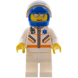 Doctor - Male, Jacket with Zipper and EMT Star of Life, White Legs, Blue Helmet, Trans-Brown Visor, Silver Sunglasses – ГРАДСКИ