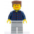 Plaid Button Shirt, Light Bluish Gray Legs, Reddish Brown Flat Top, Bushy Moustache – ГРАДСКИ