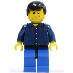Plaid Button Shirt, Blue Legs, Black Male Hair, Smirk and Stubble Beard – ГРАДСКИ