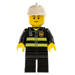 Fire - Reflective Stripes, Black Legs, White Fire Helmet, Black Eyebrows, Thin Grin, Yellow Hands – ГРАДСКИ