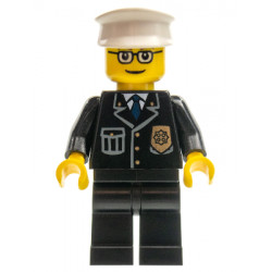 Police - City Suit with Blue Tie and Badge, Black Legs, Glasses, White Hat – ГРАДСКИ