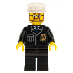 Police - City Suit with Blue Tie and Badge, Black Legs, White Hat, Beard and Glasses – ГРАДСКИ