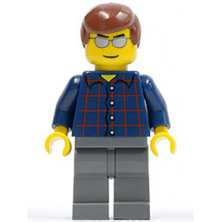 Plaid Button Shirt, Dark Bluish Gray Legs, Reddish Brown Male Hair, Silver Sunglasses – ГРАДСКИ