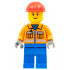 Construction Worker - Orange Zipper, Safety Stripes, Orange Arms, Blue Legs, Red Construction Helmet – ГРАДСКИ