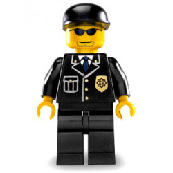 Police - City Suit with Blue Tie and Badge, Black Legs, Sunglasses, Black Cap – ГРАДСКИ