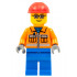 Construction Worker - Orange Zipper, Safety Stripes, Orange Arms, Blue Legs, Red Construction Helmet, Brown Eyebrows, Glasses – ГРАДСКИ