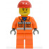 Construction Worker - Orange Zipper, Safety Stripes, Orange Arms, Orange Legs, Red Construction Helmet, Smirk and Stubble Beard – ГРАДСКИ