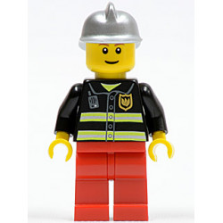 Fire - Reflective Stripes, Red Legs, Silver Fire Helmet, Brown Eyebrows, Thin Grin – ГРАДСКИ