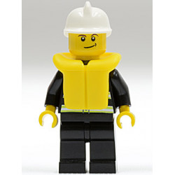 Fire - Reflective Stripes, Black Legs, White Fire Helmet, Crooked Smile, Life Jacket – ГРАДСКИ