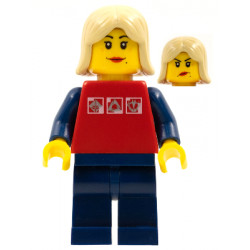 Red Shirt with 3 Silver Logos, Dark Blue Arms, Dark Blue Legs, Tan Female Hair – ГРАДСКИ