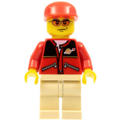 Red Jacket with Zipper Pockets and Classic Space Logo, Tan Legs, Red Cap – ГРАДСКИ