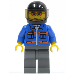 Blue Jacket with Pockets and Orange Stripes, Dark Bluish Gray Legs, Black Helmet, Orange Sunglasses – ГРАДСКИ