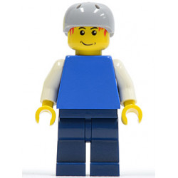 Plain Blue Torso with White Arms, Dark Blue Legs, Helmet – ГРАДСКИ