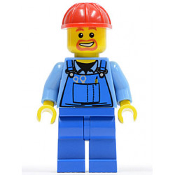 Overalls with Tools in Pocket Blue, Red Construction Helmet, Beard Around Mouth – ГРАДСКИ