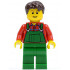 Overalls Farmer Green, Dark Brown Short Tousled Hair – ГРАДСКИ