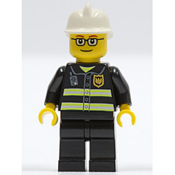 Fire - Reflective Stripes, Black Legs, White Fire Helmet, Glasses and Brown Thin Eyebrows – ГРАДСКИ