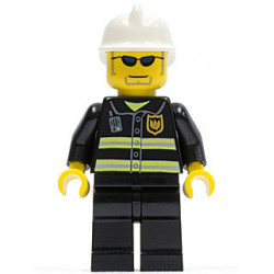 Fire - Reflective Stripes, Black Legs, White Fire Helmet, Dark Blue Sunglasses and Stubble – ГРАДСКИ