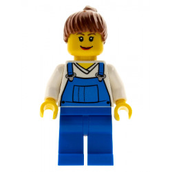 Farm Hand, Female, Overalls Blue over V-Neck Shirt – ГРАДСКИ