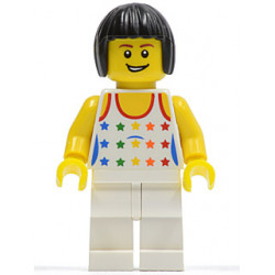 Shirt with Female Rainbow Stars Pattern, White Legs, Black Bob Cut Hair – ГРАДСКИ