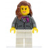 Dark Bluish Gray Jacket with Magenta Scarf, White Legs, Reddish Brown Female Hair over Shoulder – ГРАДСКИ