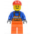 Overalls with Safety Stripe Orange, Orange Legs, Red Short Bill Cap, Open Grin – ГРАДСКИ