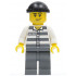 Police - Jail Prisoner 50380 Prison Stripes, Dark Bluish Gray Legs, Black Knit Cap, Smirk and Stubble Beard – ГРАДСКИ