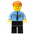 Police - City Shirt with Dark Blue Tie and Gold Badge, Black Legs, Dark Orange Short Tousled Hair – ГРАДСКИ