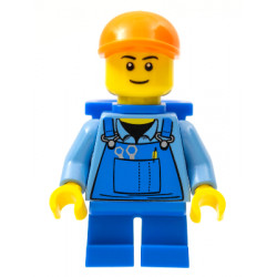 Overalls with Tools in Pocket Blue, Orange Short Bill Cap, Blue Short Legs, D-Basket, Black Eyebrows – ГРАДСКИ