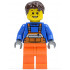 Overalls with Safety Stripe Orange, Orange Legs, Dark Brown Tousled Hair, Open Grin and Freckles – ГРАДСКИ