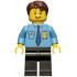 Police - City Shirt with Dark Blue Tie and Gold Badge, Black Legs, Dark Brown Short Tousled Hair – ГРАДСКИ