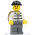 Police - Jail Prisoner 50380 Prison Stripes, Dark Bluish Gray Legs, Black Knit Cap, Thin Grin, Backpack (Undetermined Eyebrows) – ГРАДСКИ