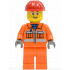 Construction Worker - Orange Zipper, Safety Stripes, Orange Arms, Orange Legs, Red Construction Helmet, Glasses with Gray Side Frames (Crane Operator) – ГРАДСКИ
