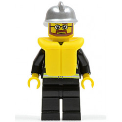 Fire - Reflective Stripes, Black Legs, Silver Fire Helmet, Beard and Glasses, Life Jacket – ГРАДСКИ