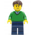 Green V-Neck Sweater, Dark Blue Legs, Dark Brown Short Tousled Hair, Smirk and Stubble Beard – ГРАДСКИ