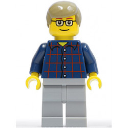 Plaid Button Shirt, Light Bluish Gray Legs, Dark Tan Male Hair, Glasses – ГРАДСКИ